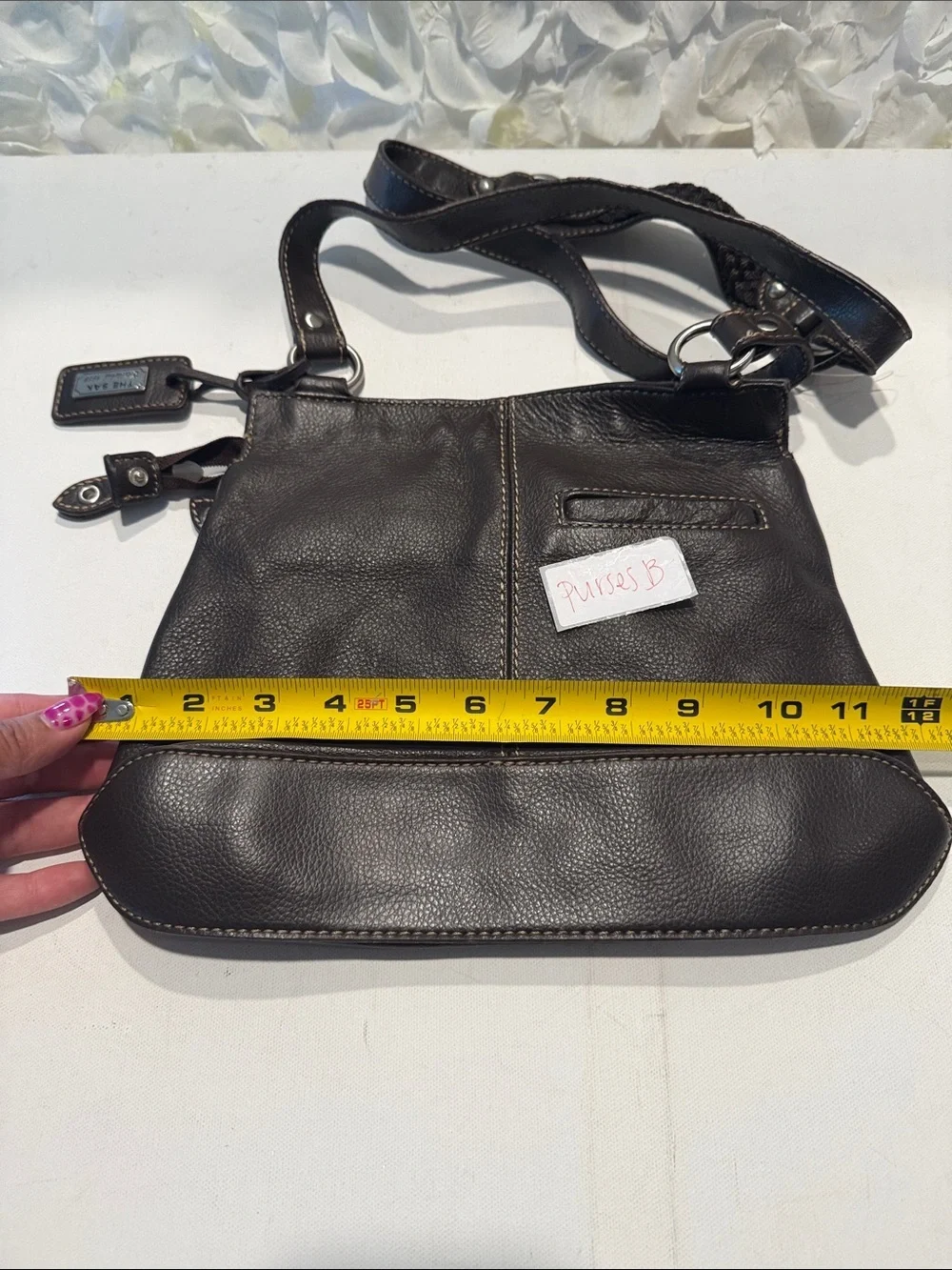 The Sak Dark Brown Leather Messenger Crossbody